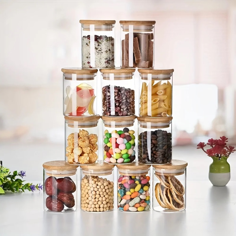 Glass Jars with Wooden Lid
